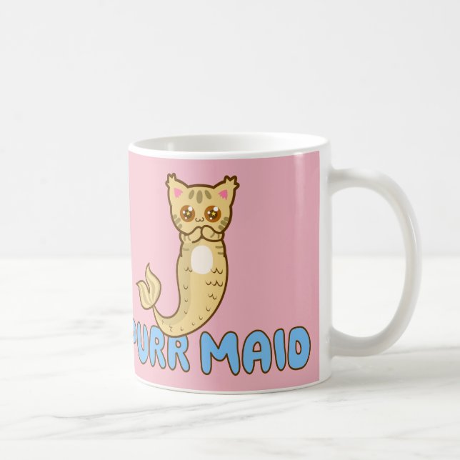Cutest Purr Maid - Pink Cat Mermaid - Meowmaid Coffee Mug (Right)