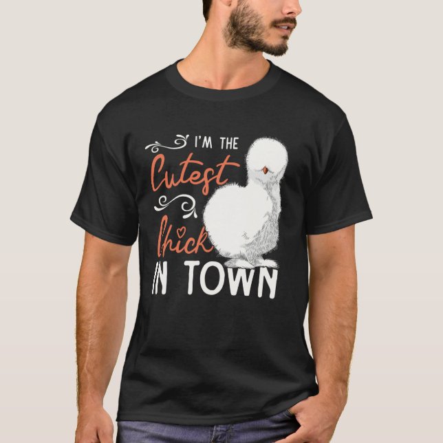 Cutest Silkie Chicken Farmer Farm Chinese Silk Chi T-Shirt (Front)