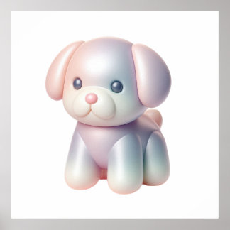 Cutest Silver Puppy Wall Art Poster – Adorable Dog