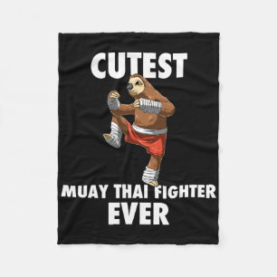 Cutest Sloth Fighter Ever - Muay Thai Kickboxing G Fleece Blanket