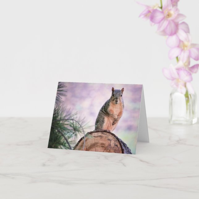 Cutest Squirrel Ever Note Card (Orchid)
