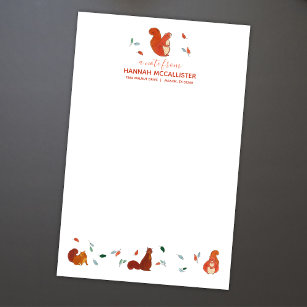 Cutest Squirrel Lovers Personal Stationery