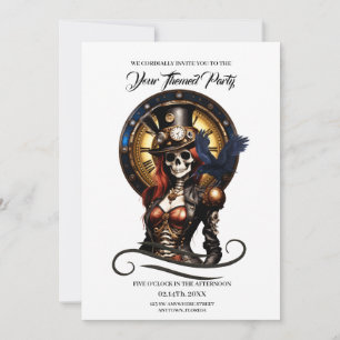 Cutest Steampunk Skeleton Invitation