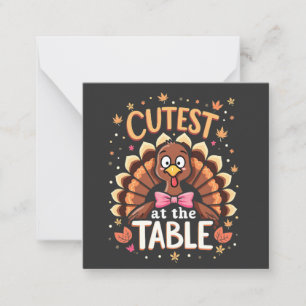 Cutest Turkey at the Table Funny Thanksgiving  Card