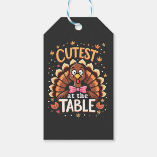 Cutest Turkey at the Table Funny Thanksgiving  Gift Tags