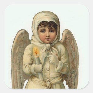 cutest vintage Christmas angel stickers large