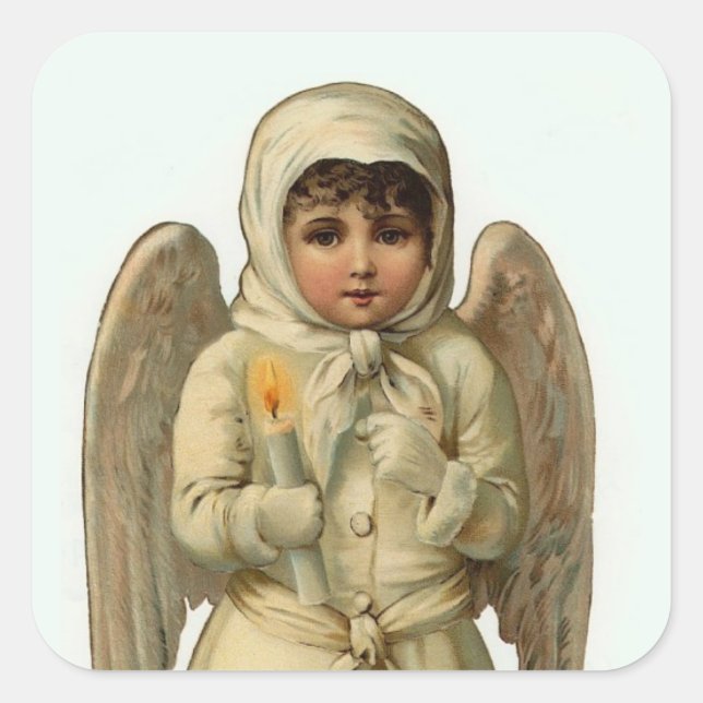 cutest vintage Christmas angel stickers large (Front)