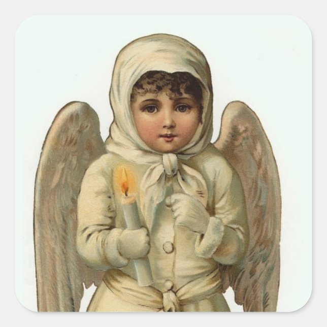 cutest vintage Christmas angel stickers small (Front)