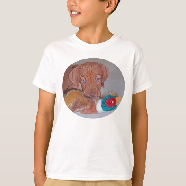 Cutest Vizsla Puppy with first Pheasant! Tshirt (Front)