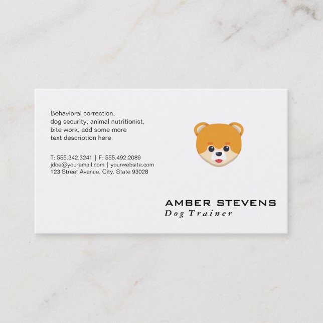Cutesy Doggy Icon Business Card (Front)
