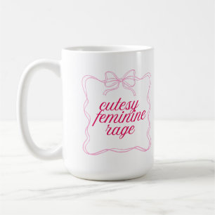 Cutesy Feminine Rage Pink Aesthetic Design Soft Coffee Mug