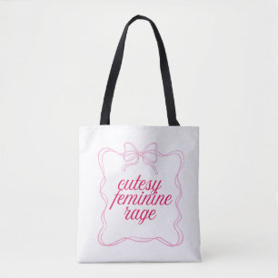 Cutesy Feminine Rage Pink Aesthetic Design   Soft  Tote Bag