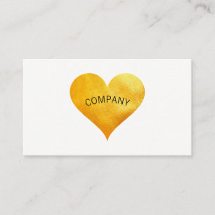 Cutesy Gold Heart Arch Text Business Card