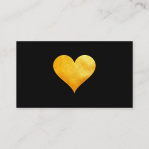 Cutesy Gold Heart Business Card