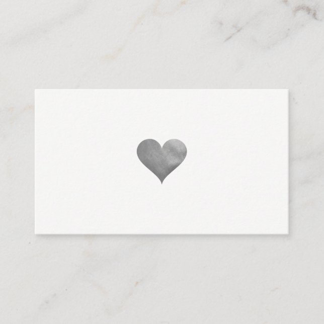 Cutesy Grey Heart Business Card (Front)
