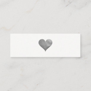 Cutesy Grey Heart Mini Business Card