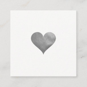 Cutesy Grey Heart Square Business Card