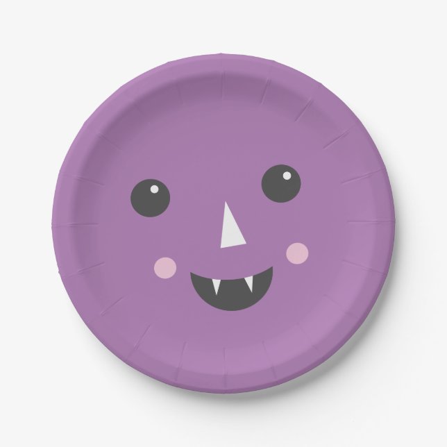 Cutesy Kid's Vampire Halloween Party Plate (Front)