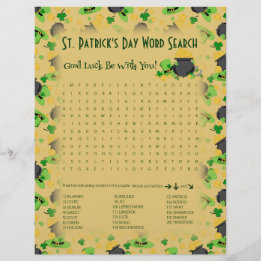 Cutesy Luck for the Irish Word Search Game