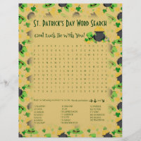 Cutesy Luck for the Irish Word Search Game