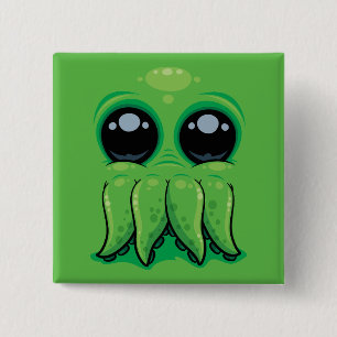 Cutethulhu Cute Cthulhu Face 15 Cm Square Badge