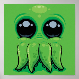 Cutethulhu Cute Cthulhu Face Poster