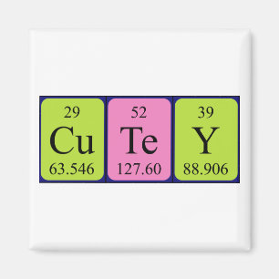 Cutey periodic table name magnet