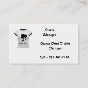 Cutey Pie Screen Print Deisgner Shirts Business Card