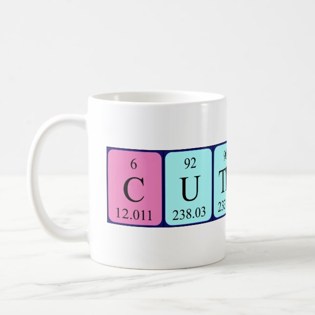 Cuthbert periodic table name mug (Left)