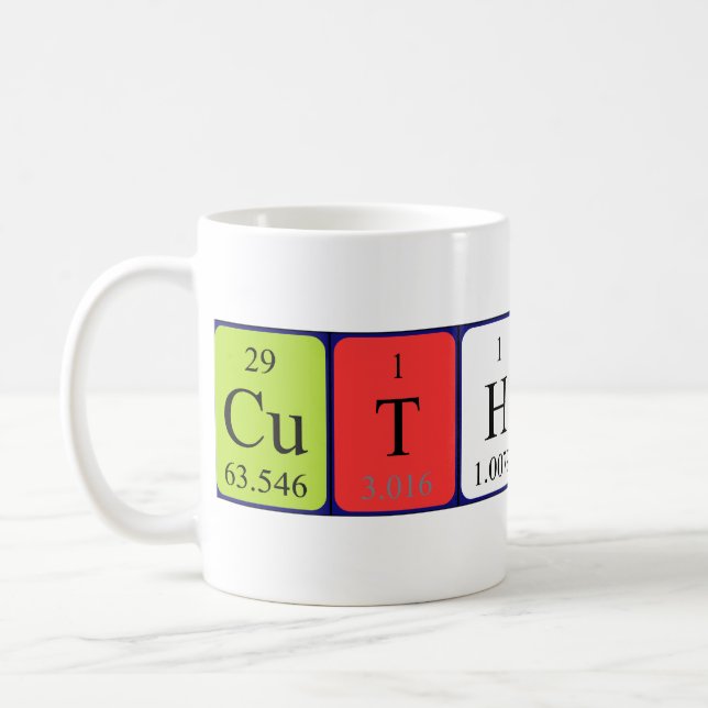 Cuthbert periodic table name mug (Left)