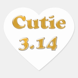 Cutie 3.14 Pi Day Heart Sticker