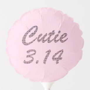 Cutie 3.14 Pi Day Pink Balloon