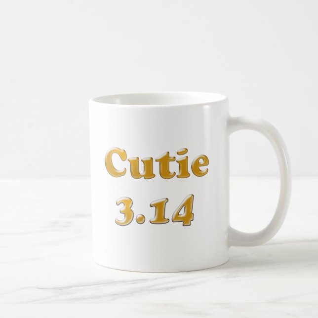 Cutie 3.14 Pi Day Pink Coffee Mug (Right)
