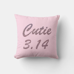 Cutie 3.14 Pi Day Pink Cushion