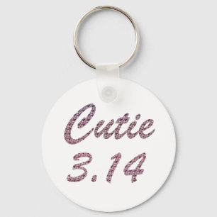 Cutie 3.14 Pi Day Pink Key Ring