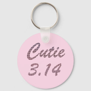 Cutie 3.14 Pi Day Pink Key Ring