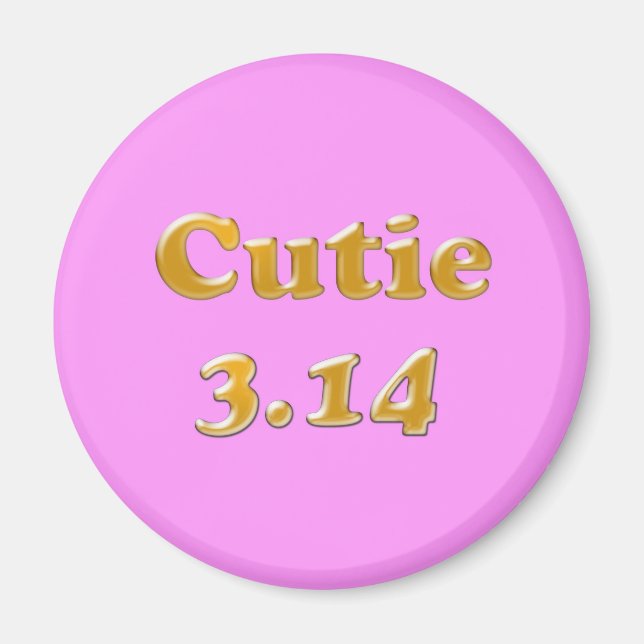 Cutie 3.14 Pi Day Pink Magnet (Front)