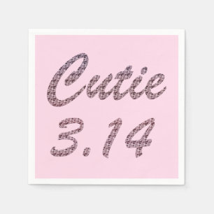 Cutie 3.14 Pi Day Pink Napkin