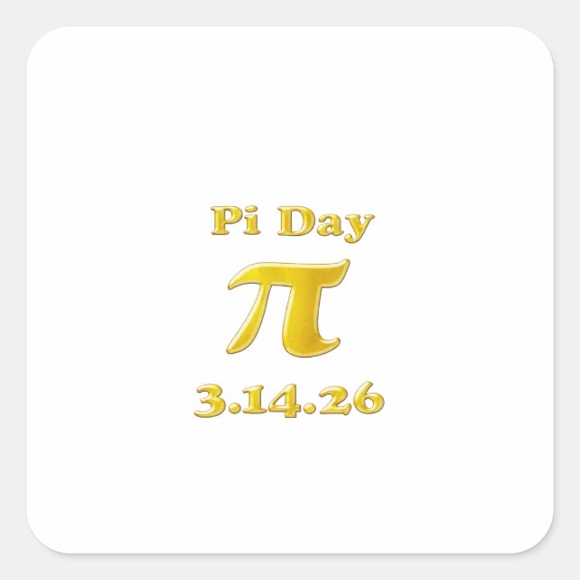 Cutie 3.14 Pi Day Square Sticker (Front)
