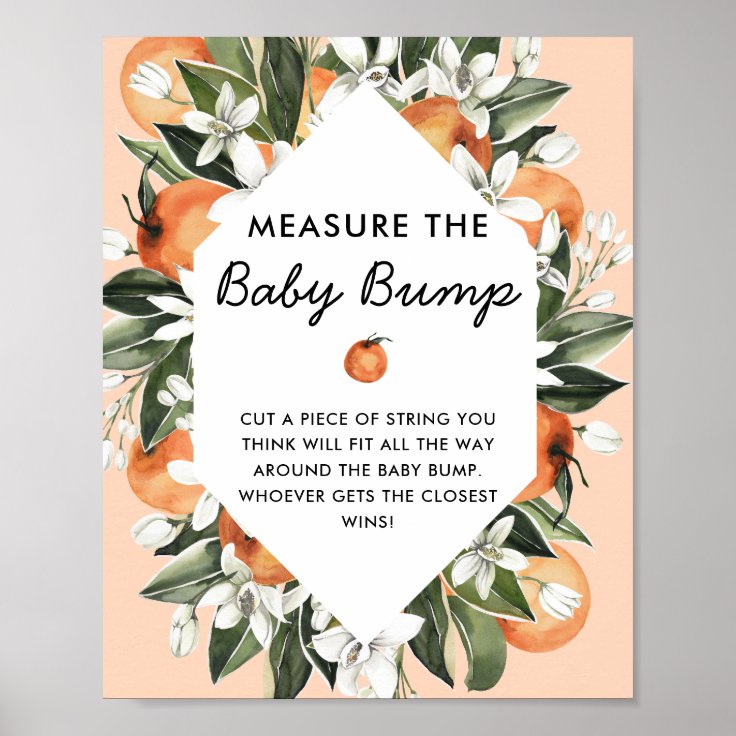 Cutie Baby Shower Measure The Baby Bump Game Poster Zazzle