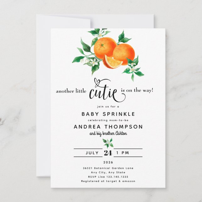 Cutie | Baby Sprinkle Baby Shower Invitation (Front)