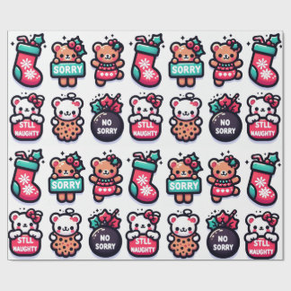 Cutie Bears and Bulbs Wrapping Paper