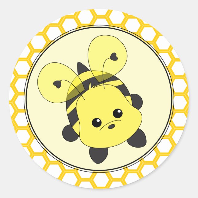 Cutie Bee Classic Round Sticker (Front)