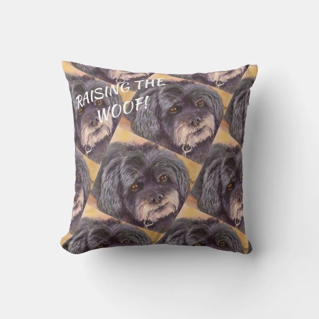 CUTIE BLACK COCK-A-POO MIX CUSHION (Front)