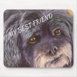 CUTIE BLACK COCK-A-POO MIX MOUSE MAT