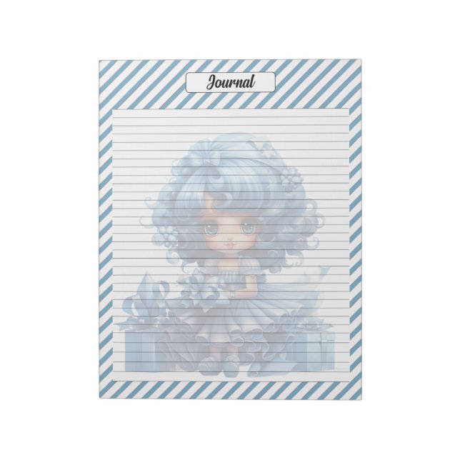 Cutie Blue Christmas Notepad (Rotated)