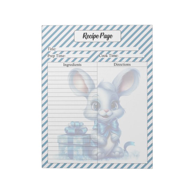 Cutie Blue Christmas Notepad (Rotated)