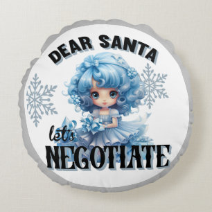 Cutie Blue Dear Santa Christmas Pillow