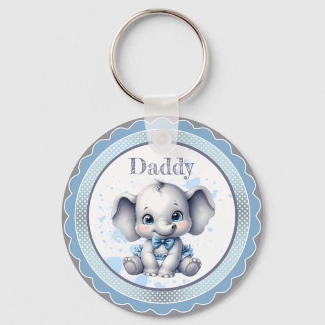 Cutie Blue Elephant - Little Peanut Key Ring (Front)