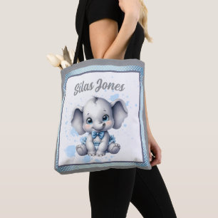 Cutie Blue Elephant - Little Peanut  Tote Bag